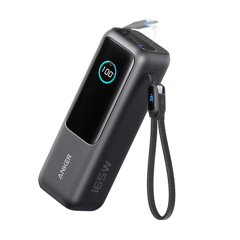 Anker Laptop Power Bank (25K, 165W, Built-In and Retractable Cables)